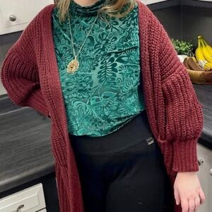 Soft Surroundings Green Patterned Blouse